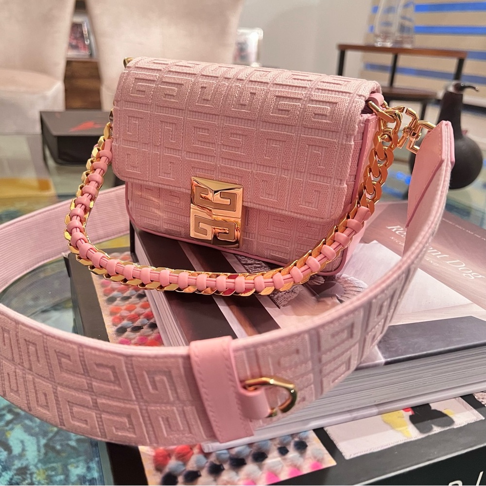 Givenchy 4G Pink Canvas Chain Handle & Crossbody Bag